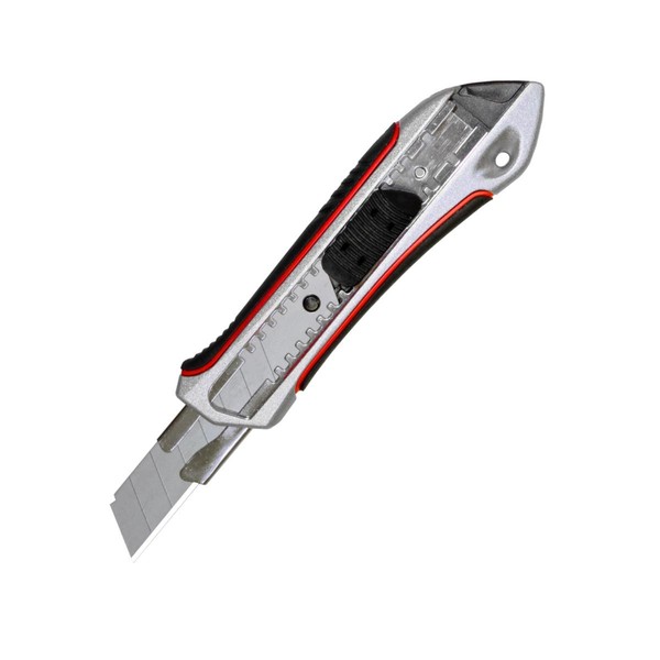 Premium Cuttermesser 2 StüCk 18Mm Alu Druckguss Mit Gummiertem Griff Profimesser-image