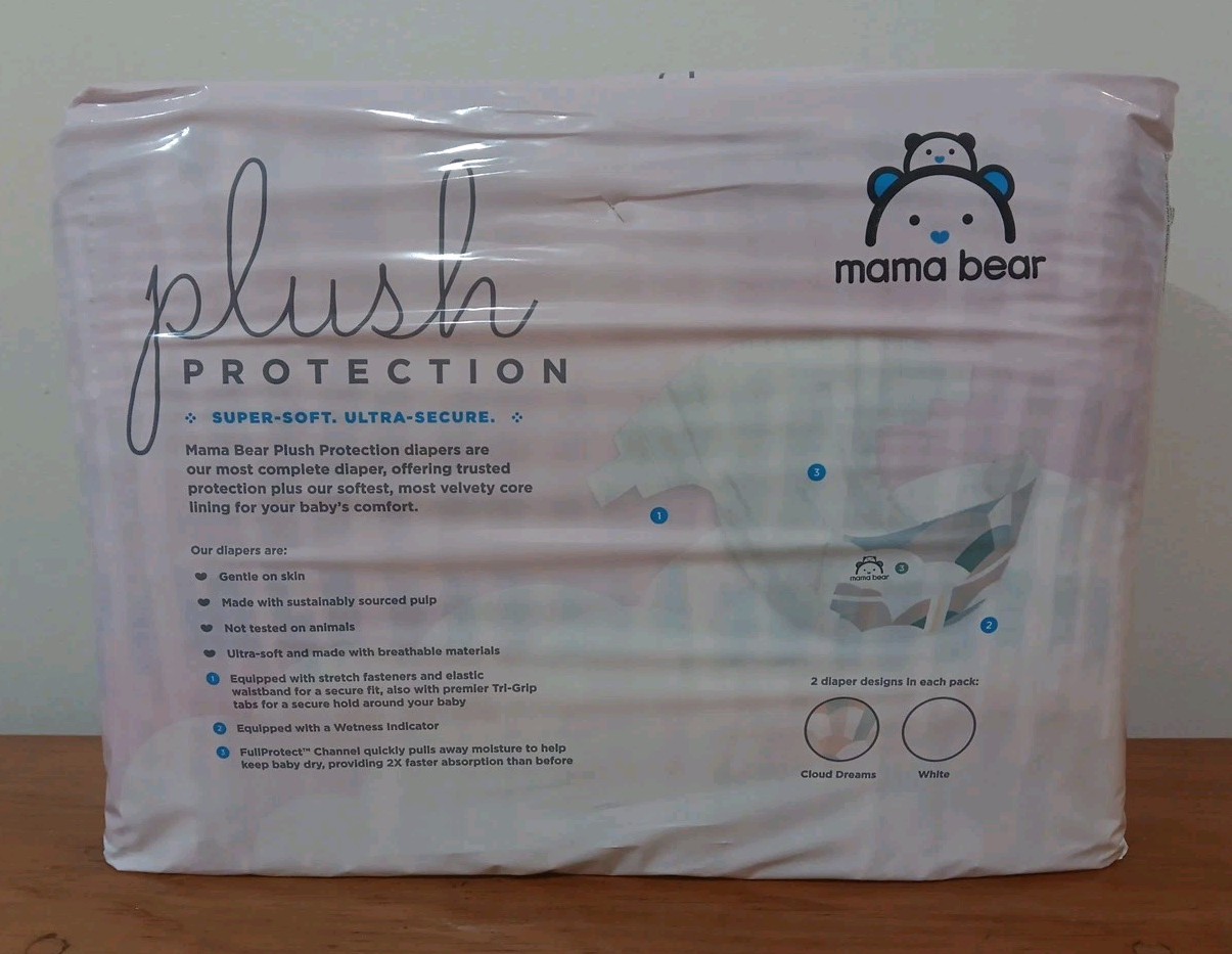 Amazon Brand - Mama Bear Plush Protection Diapers - Size 3, 40 Count