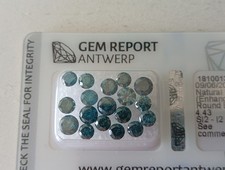 18 diamantes Azules certificati da Gem Report