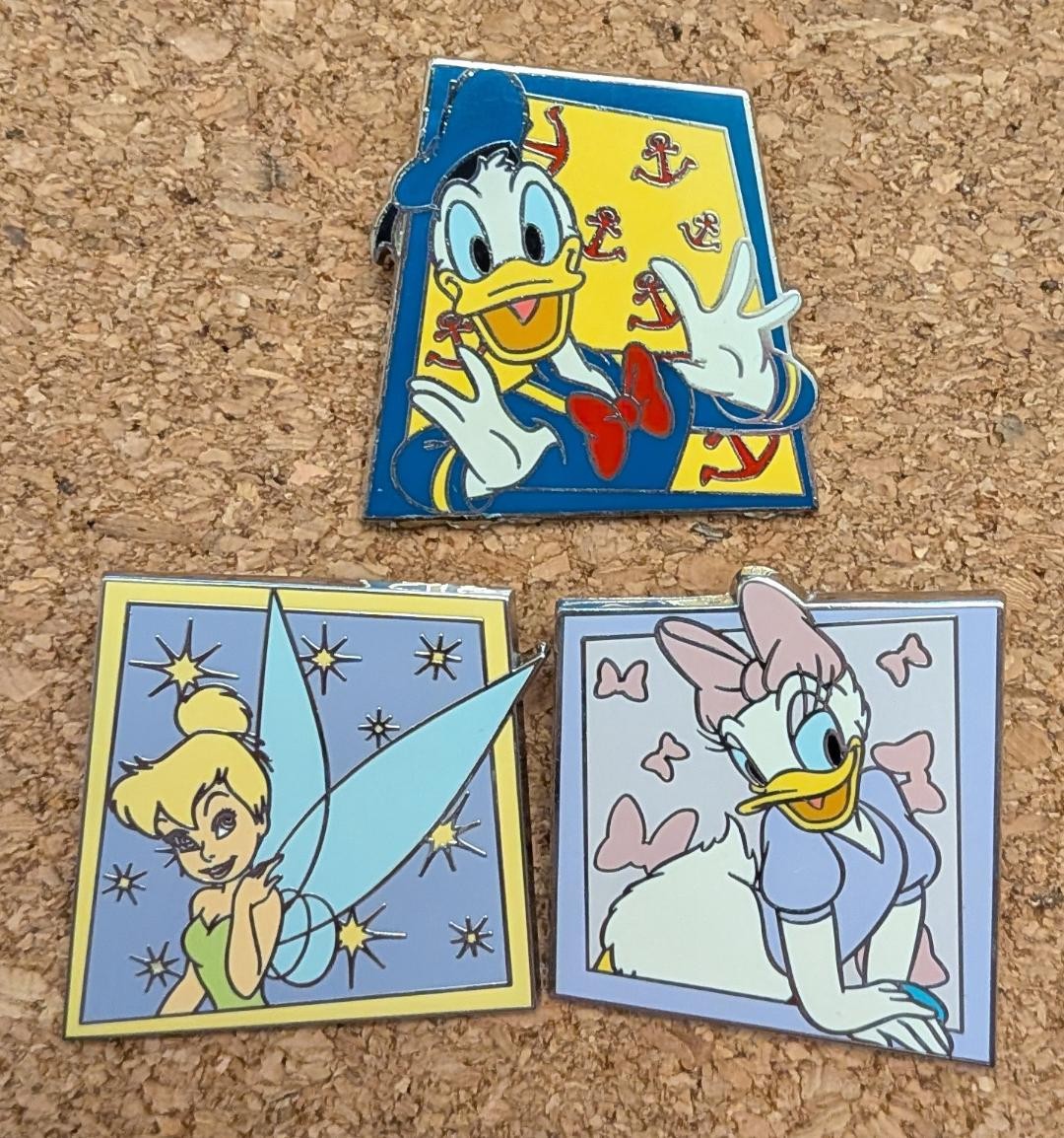 Disney Pin set of 3 Donald Daisy Tinker Bell Deluxe Starter Collection 2010