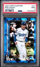 2025 TOPPS CHROME SAPPHIRE VARIATION #217 ROKI SASAKI PSA 9