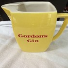 Gordon's Gin Ceramic Advertising Jug Pitcher, Yellow/White/Red Distillery — photo 3