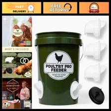 DIY Chicken Feeder 3 Ports | Weather Resistant Poultry Feeders for Coop | 3-Pack