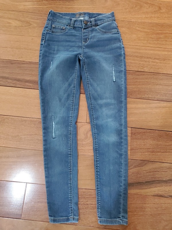 Justic Girls Blue Jeans Size 14 Teen Tapers Stretchy Jeggins Pants
