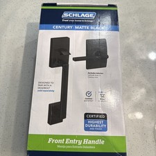 Schlage Century Entry Door Handleset Latitude Matte Black Used Read Description