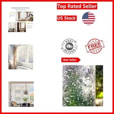 3D Stained Glass Window Film - Elegant Privacy with 99% UV Protection, 23.6x78.7