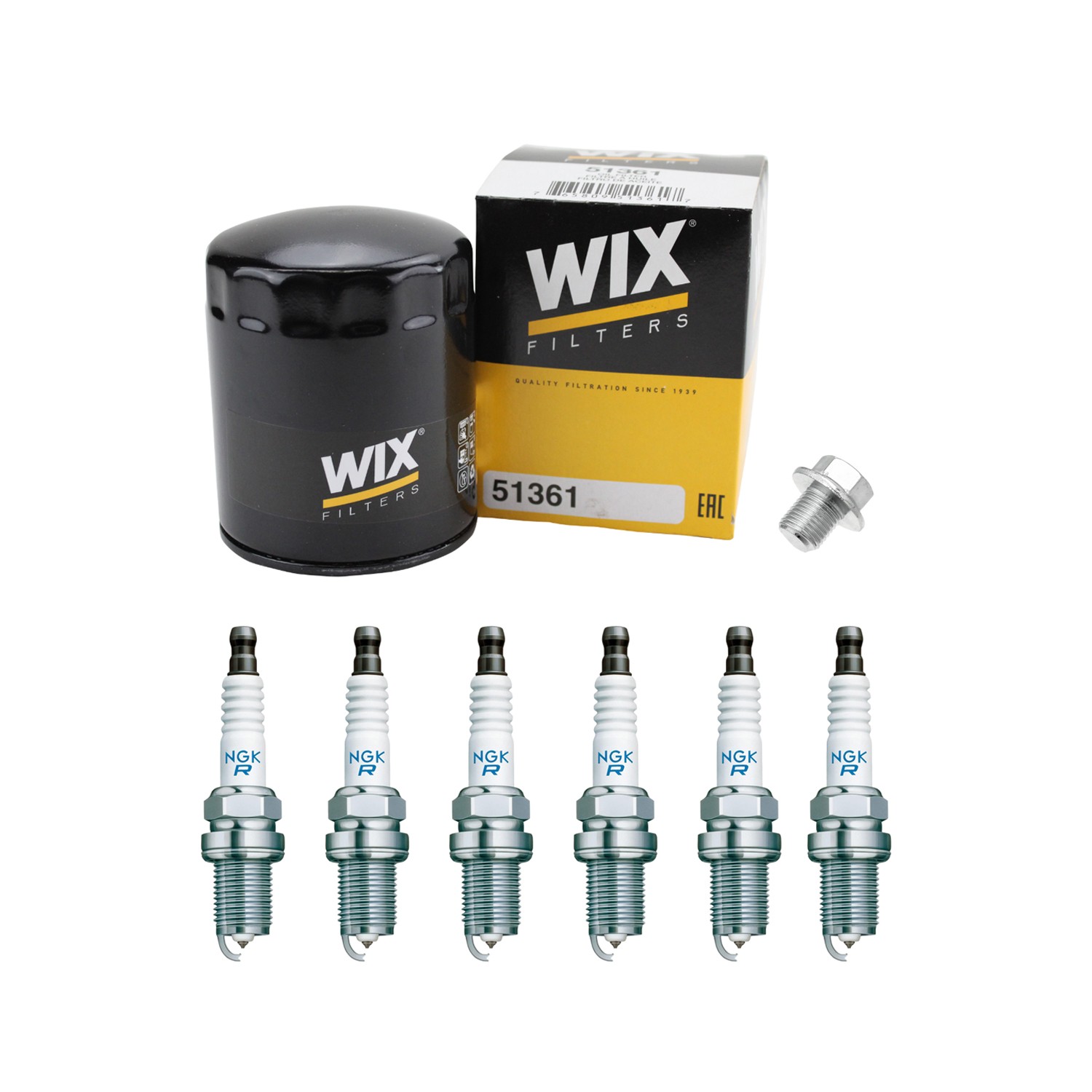 Wix Engine Oil Filter  NGK 6 Laser Platinum Spark Plugs kit for Infiniti J30 V6