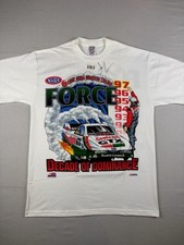 Vintage John Force Shirt Size Large NHRA Winston Drag Racing Decade Dominance
