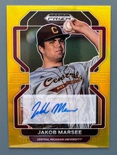2022 Panini Prizm Draft Picks #PDP180 Jakob Marsee Auto 6/10 Gold