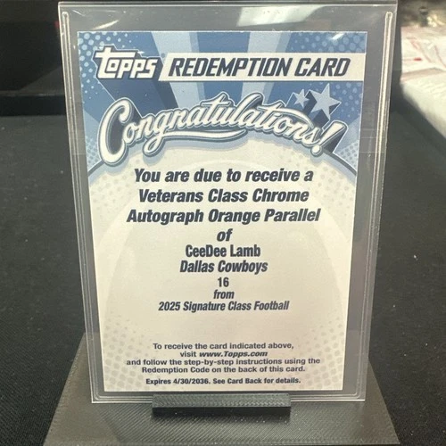 2025 Topps CeeDee Lamb Shop for 2025 Topps Signature Class Football autographs on eBay (Raw)