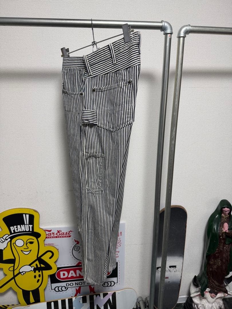 A BATHING APE Cotton Hickory Double Knee Painter Pants Blue S BA0226232 thumbnail 14