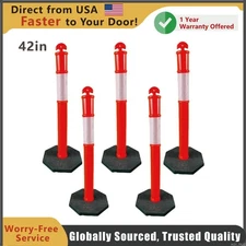 42in Linear Safety Cone Traffic Cones w/Base 50Pcs For Roads Warning Accessories