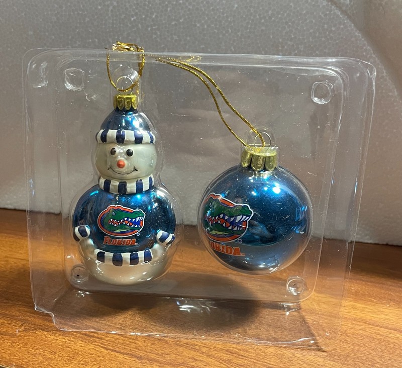 Florida Gators Mini Blown Glass Christmas Ornament Set