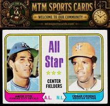 1974 Topps #337 All-Star Center Fielders (Amos Otis / Cesar Cedeno)