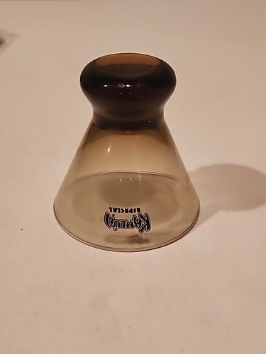 KAHLUA ESPECIAL SMOKE BROWN GLASSES FOOTED ROCKS GLASS NIGHTCAP - Picture 4 of 6
