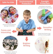 LCD Writing Tablet for Kids Doodle Board with Bag, Electronic Digital Colorfu...