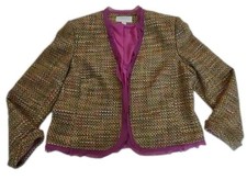 Liz Claiborne Suits Green Pink Tweed Career Blazer Jacket Size 16 vintage 90s