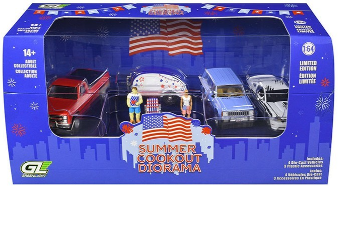 GREENLIGHT 1:64 MULTI CAR DIORAMA SET - SUMMER COOKOUT - GL 58058