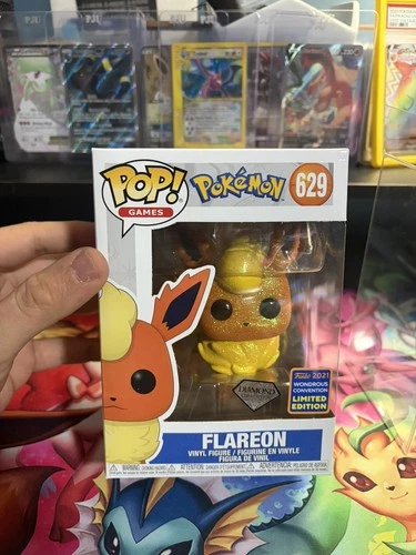 Funko Pop Pokemon FLAREON Diamond Wonder Exclusive Vinyl Figure 629 w/ Protector