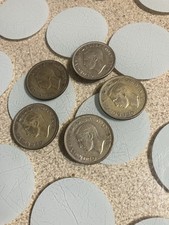 5 KING GEORGE VI SILVER HALF CROWNS ( 2/6 ) COINS 1941-1942-1944-1945-1946 .