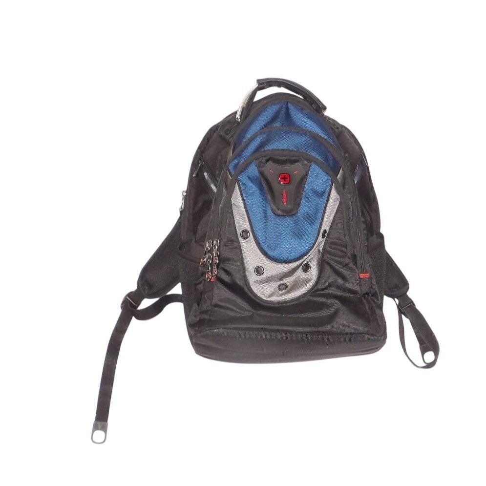 Wenger SwissGear Laptop Backpack Black Blue Multi-Pocket Tec