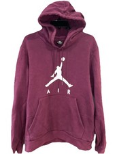 Nike Air Jordan Spell Out Jump Man Men s Purple Hooded Sweatshirt Sz Medium