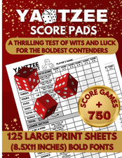 Yatzee Score Pads: 750 Games in Large Print S...