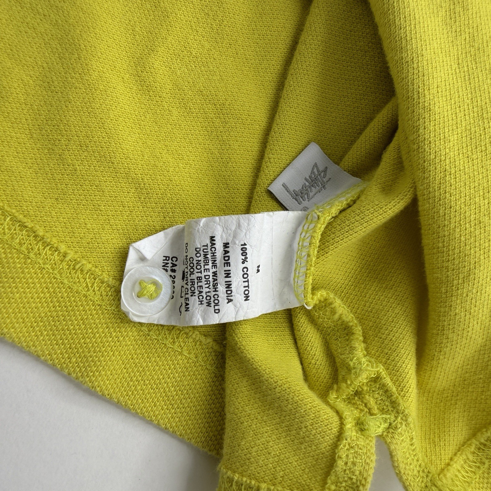 Stussy Louie Long Sleeve Yellow Polo Checkerboard Collar size Medium thumbnail 4