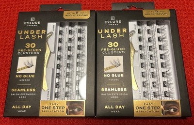 2 Sets Eylure London Under Lash 60 Pre-Glued Clusters Seamless No Glue Needed