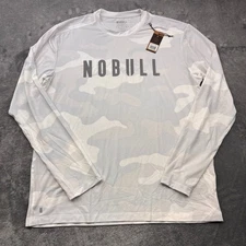 Nobull Shirt Mens XL Gray Camo NEW Long Sleeve Tee Casual Gym Workout Athleisure