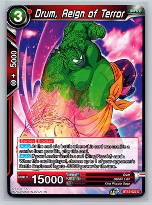 Dragon Ball Super Card Game Drum Reign of Terror BT12-022 C Vicious King Piccolo