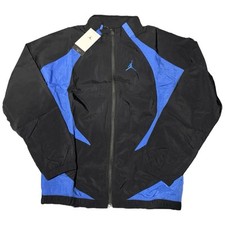 Nike Air Jordan Track Windbreaker Jacket Black Blue - Zip Up - Size Small New