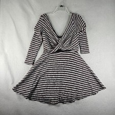 Free People Dress Womens Small Red Stripe Knit Twist Front Sweater Fit Flare