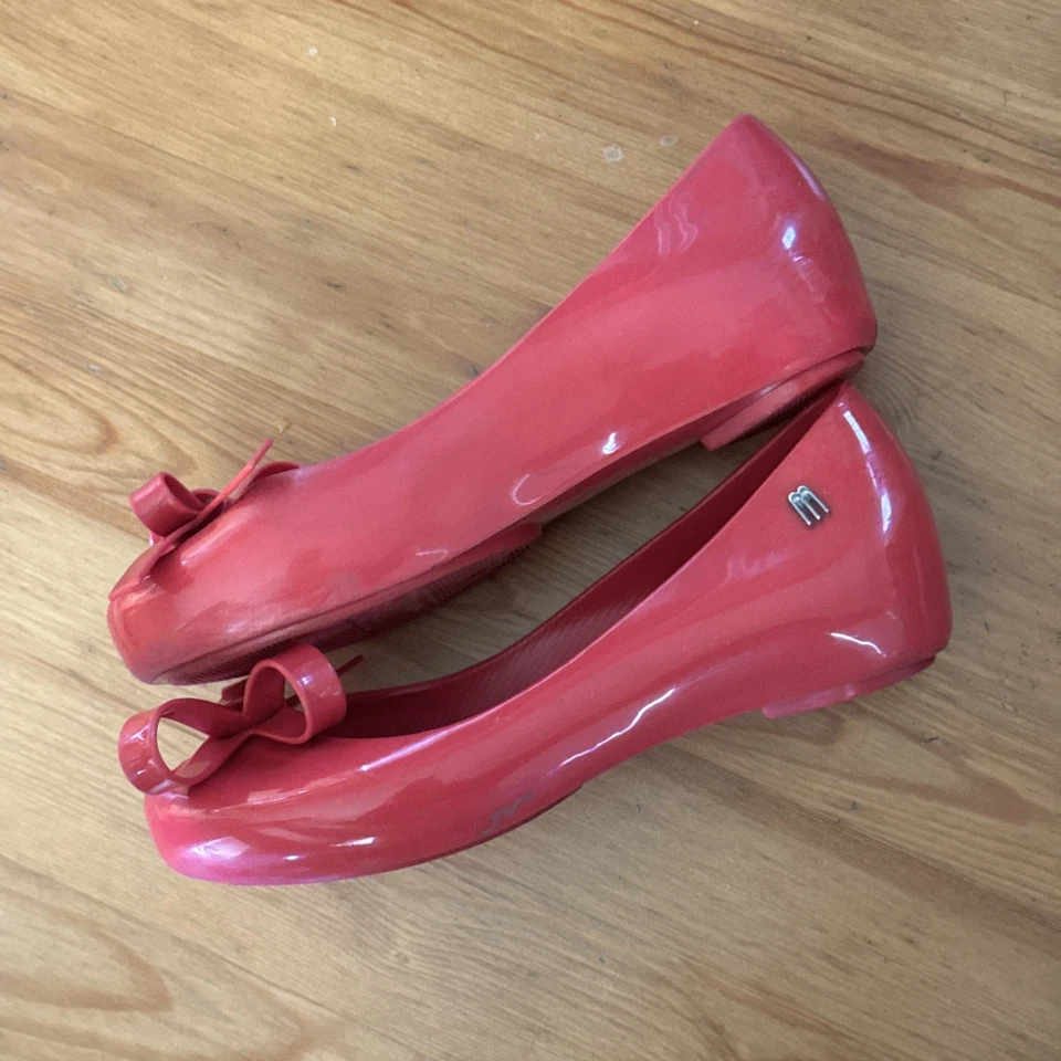 Mini Melissa Niños Zapatos Mini Ultragirl Rosa Arcos Peep Toe Ballet Plano Niña Talla 1 Foto 3 de 4