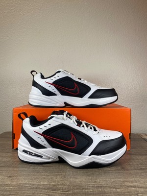 Size 10- Men s Nike Air Monarch IV 4E-Wide White/Black/Red 415445-101