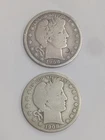 $1 Face Value 90% Silver Barber Half Dollars 50C 1908-P & 1908-D Denver Minted