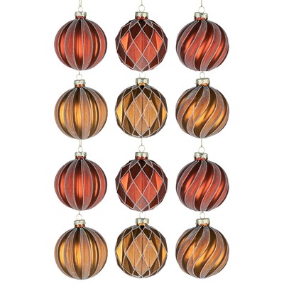8cm Glaskugeln Christbaumschmuck Kugeln Weihnachten hängend festlich Deko 12 Stück