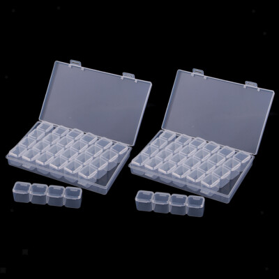2pcs 28 Grids Einstellbare Kunststoff Aufbewahrungsbox Schmuck Perlen Container