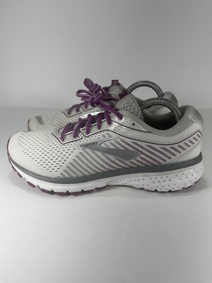Brooks Ghost 12 Womens Shoes Sneakers Size 10 White Purple