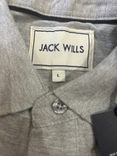 Men's Jack Wills JW Aldgrove Short Sleeve Polo Shirt In Grey/Marl Size L - Picture 7 of 7