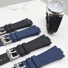 12mm Black Rubber Watch Band Strap For Tissot PRX 40mm Powermatic 80 Silicone