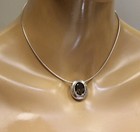 925 Sterling Silver Quartz solitaire gemstone pendant necklace 3.1g ladies 18" — photo 2