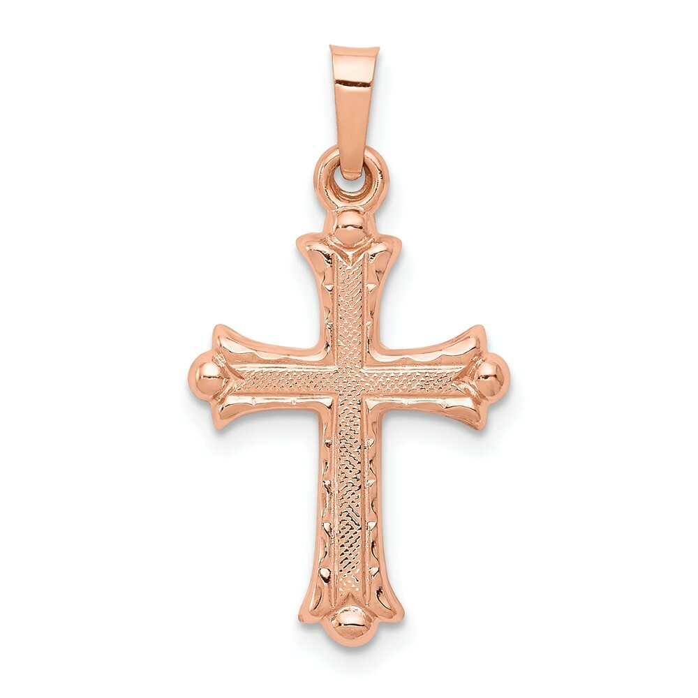 14k Rose Gold Heart Hollow Cross Pendant 14k Rose Gold Heart Hollow Cross Pendant