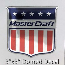 MasterCraft Shield Decal 3"  Red-Blue