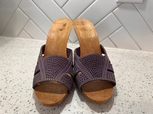 NEW Vintage 80s Candies Style Sandals High Heels Slides Sexy Lilac Purple 6 /37 - Picture 3 of 12