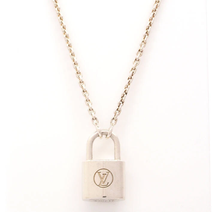 Repurposed Vintage Silver LV Lock Necklace