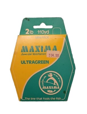 Maxima Ultragreen Mono Fishing Line 2 Lb 100 Yards Unused 