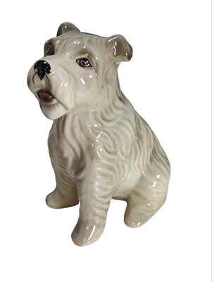 Vintage Dog Figurine Porcelain Scottie Scottish Terrier Schnauzer Westie 8''