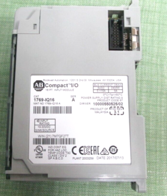 Allen Bradley 1769-IQ16 A CompactLogix 16 Pt 24VDC D/I Module