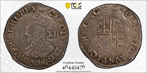 ENGLAND KING CHARLES I 1636-1638 1 SHILLING SILVER COIN, PCGS CERTIFIED AU50 - Picture 5 of 5